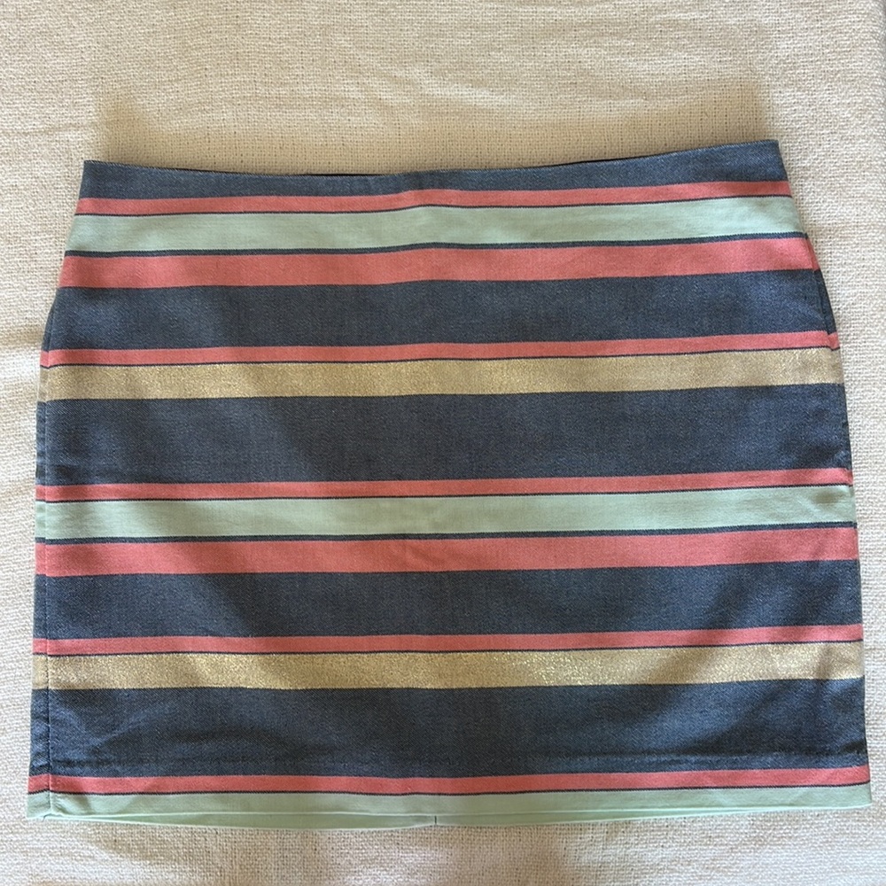 GAP multi stripe mini skirt shimmer size 4